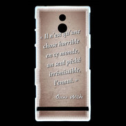 Coque Sony Xperia P Horrible ennui Rouge Citation Oscar Wilde