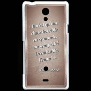 Coque Sony Xperia T Horrible ennui Rouge Citation Oscar Wilde