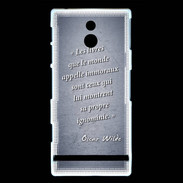 Coque Sony Xperia P Les livres Bleu Citation Oscar Wilde
