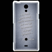 Coque Sony Xperia T Les livres Bleu Citation Oscar Wilde