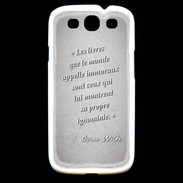 Coque Samsung Galaxy S3 Les livres Gris Citation Oscar Wilde