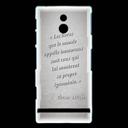 Coque Sony Xperia P Les livres Gris Citation Oscar Wilde