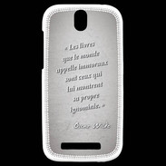 Coque HTC One SV Les livres Gris Citation Oscar Wilde