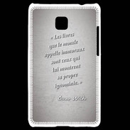 Coque LG Optimus L3 II Les livres Gris Citation Oscar Wilde