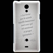 Coque Sony Xperia T Les livres Gris Citation Oscar Wilde