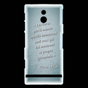 Coque Sony Xperia P Les livres Turquoise Citation Oscar Wilde