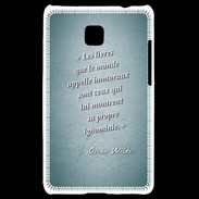 Coque LG Optimus L3 II Les livres Turquoise Citation Oscar Wilde