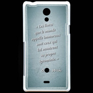 Coque Sony Xperia T Les livres Turquoise Citation Oscar Wilde