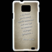 Coque Samsung Galaxy S2 Les livres Sepia Citation Oscar Wilde