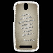 Coque HTC One SV Les livres Sepia Citation Oscar Wilde