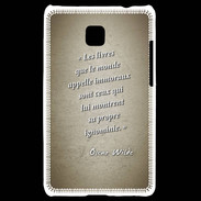 Coque LG Optimus L3 II Les livres Sepia Citation Oscar Wilde