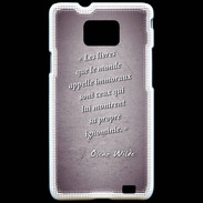 Coque Samsung Galaxy S2 Les livres Violet Citation Oscar Wilde