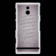 Coque Sony Xperia P Les livres Violet Citation Oscar Wilde