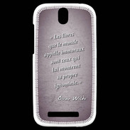 Coque HTC One SV Les livres Violet Citation Oscar Wilde