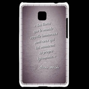 Coque LG Optimus L3 II Les livres Violet Citation Oscar Wilde