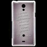 Coque Sony Xperia T Les livres Violet Citation Oscar Wilde