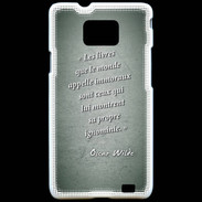 Coque Samsung Galaxy S2 Les livres Vert Citation Oscar Wilde