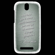 Coque HTC One SV Les livres Vert Citation Oscar Wilde