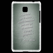 Coque LG Optimus L3 II Les livres Vert Citation Oscar Wilde