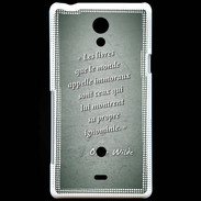 Coque Sony Xperia T Les livres Vert Citation Oscar Wilde