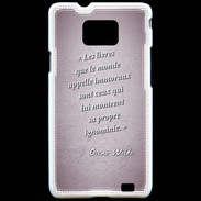 Coque Samsung Galaxy S2 Les livres Rose Citation Oscar Wilde