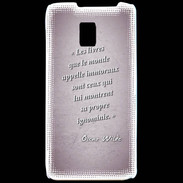 Coque LG P990 Les livres Rose Citation Oscar Wilde
