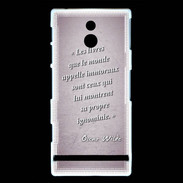 Coque Sony Xperia P Les livres Rose Citation Oscar Wilde