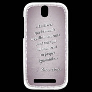 Coque HTC One SV Les livres Rose Citation Oscar Wilde