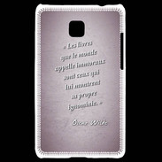 Coque LG Optimus L3 II Les livres Rose Citation Oscar Wilde