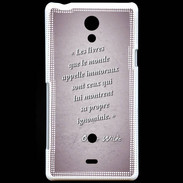 Coque Sony Xperia T Les livres Rose Citation Oscar Wilde