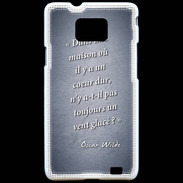 Coque Samsung Galaxy S2 Maison coeur Bleu Citation Oscar Wilde