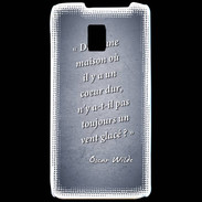 Coque LG P990 Maison coeur Bleu Citation Oscar Wilde