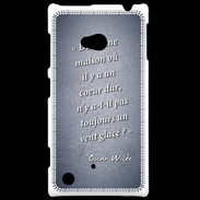 Coque Nokia Lumia 720 Maison coeur Bleu Citation Oscar Wilde