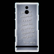 Coque Sony Xperia P Maison coeur Bleu Citation Oscar Wilde