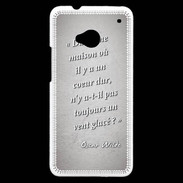Coque HTC One Maison coeur Gris Citation Oscar Wilde