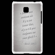 Coque LG Optimus L3 II Maison coeur Gris Citation Oscar Wilde