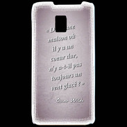 Coque LG P990 Maison coeur Rose Citation Oscar Wilde
