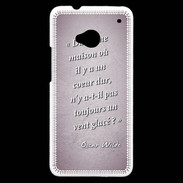Coque HTC One Maison coeur Rose Citation Oscar Wilde