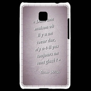 Coque LG Optimus L3 II Maison coeur Rose Citation Oscar Wilde