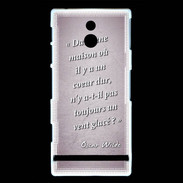 Coque Sony Xperia P Maison coeur Rose Citation Oscar Wilde