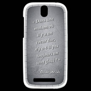 Coque HTC One SV Maison coeur Noir Citation Oscar Wilde