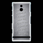 Coque Sony Xperia P Maison coeur Noir Citation Oscar Wilde