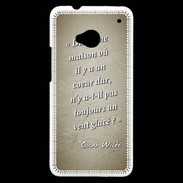 Coque HTC One Maison coeur Sepia Citation Oscar Wilde