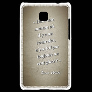 Coque LG Optimus L3 II Maison coeur Sepia Citation Oscar Wilde