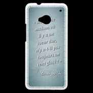 Coque HTC One Maison coeur Turquoise Citation Oscar Wilde