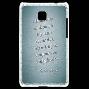 Coque LG Optimus L3 II Maison coeur Turquoise Citation Oscar Wilde