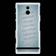 Coque Sony Xperia P Maison coeur Turquoise Citation Oscar Wilde