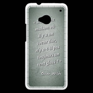 Coque HTC One Maison coeur Vert Citation Oscar Wilde