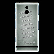 Coque Sony Xperia P Maison coeur Vert Citation Oscar Wilde