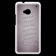 Coque HTC One Maison coeur Violet Citation Oscar Wilde